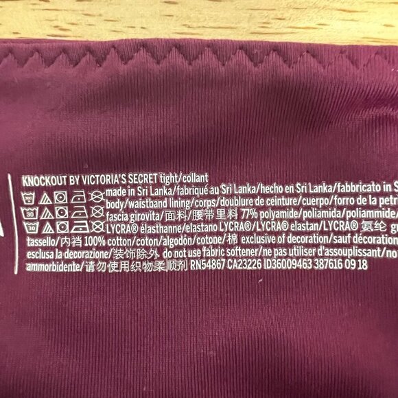 Victoria Sport Victoria’s Secret Leggings Criss Cross Leg Bordeaux Size Medium - Picture 8 of 8